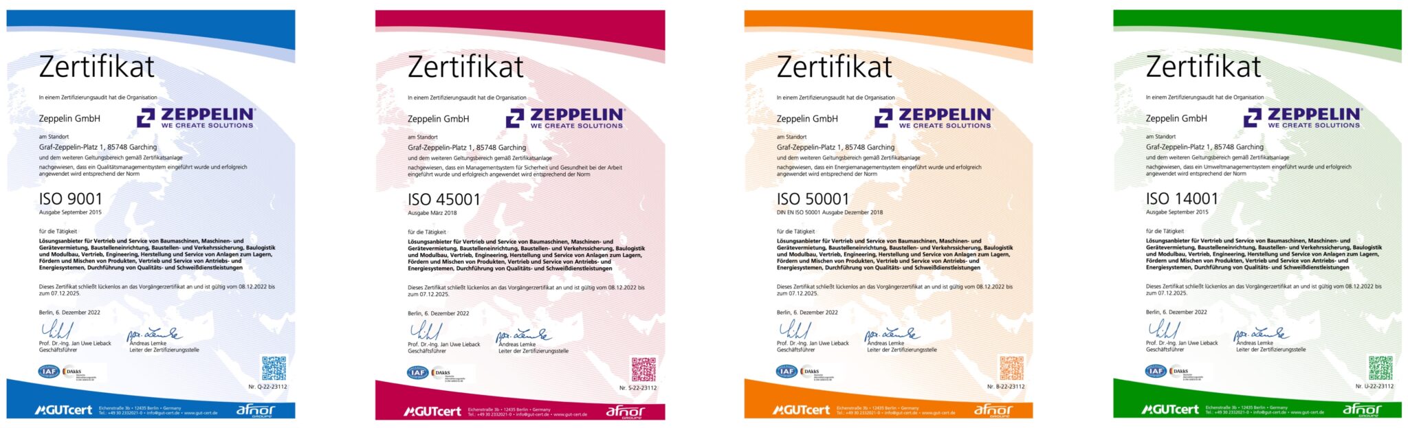 Abbildung 10: ISO-Zertifizierungen Zeppelin